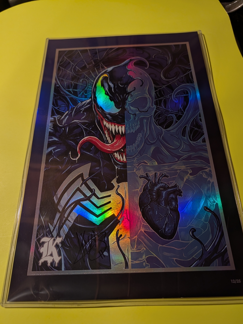 THE ANATOMY OF VENOM ART PRINT BY KICKSTRADAMAS LTD 25 HOLOFOIL SIGNED NEW 11x17